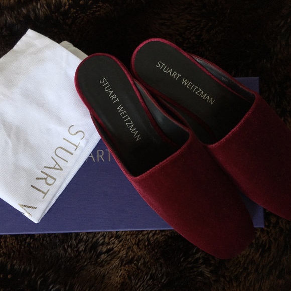NWT, RARE! Stuart Weitzman Mulearky Velvet Mules - Picture 2 of 4